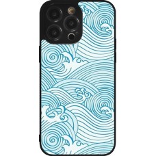 iPhone 14 Pro Max Case Hülle - Silikon schwarz Ocean Waves