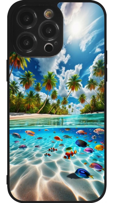 iPhone 14 Pro Max Case Hülle - Silikon schwarz Strandparadies