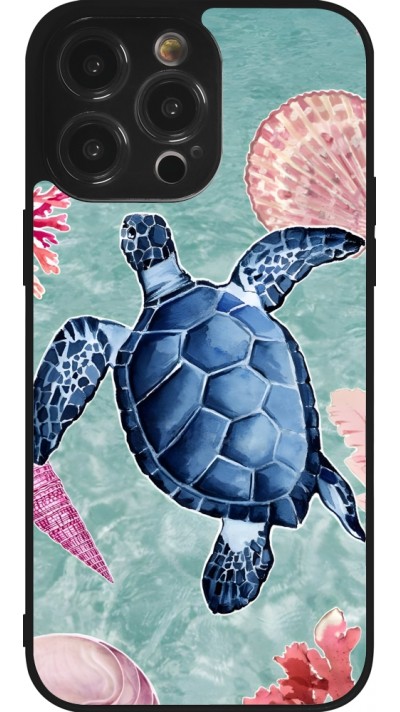 iPhone 14 Pro Max Case Hülle - Silikon schwarz Preppy Turtle
