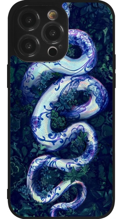 iPhone 14 Pro Max Case Hülle - Silikon schwarz Snake Blue Anaconda