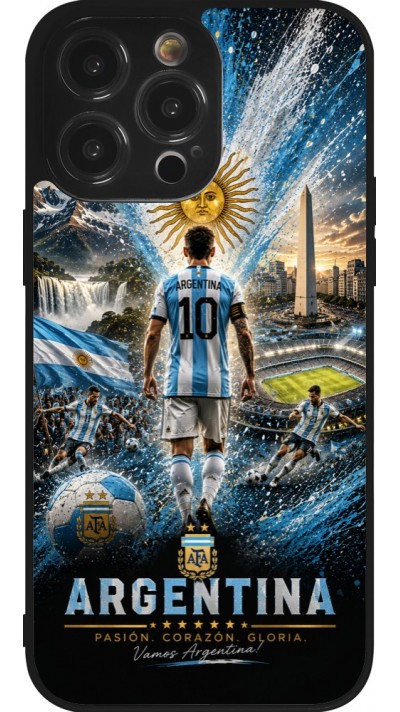 iPhone 14 Pro Max Case Hülle - Silikon schwarz Fussball Argentinien splash 2026