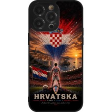 iPhone 14 Pro Max Case Hülle - Silikon schwarz Fussball Kroatien splash 2026