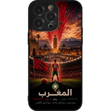 iPhone 14 Pro Max Case Hülle - Silikon schwarz Fussball Marokko splash 2026