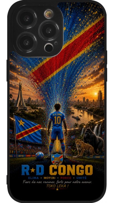 iPhone 14 Pro Max Case Hülle - Silikon schwarz Fussball Demokratische Republik Kongo splash 2026