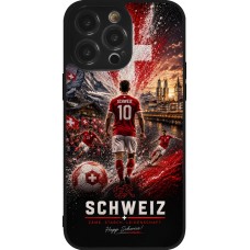iPhone 14 Pro Max Case Hülle - Silikon schwarz Fussball Schweiz splash 2026