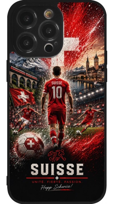 iPhone 14 Pro Max Case Hülle - Silikon schwarz Fussball Suisse splash 2026