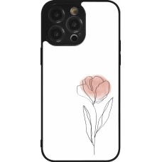 iPhone 14 Pro Max Case Hülle - Silikon schwarz Spring 23 minimalist flower