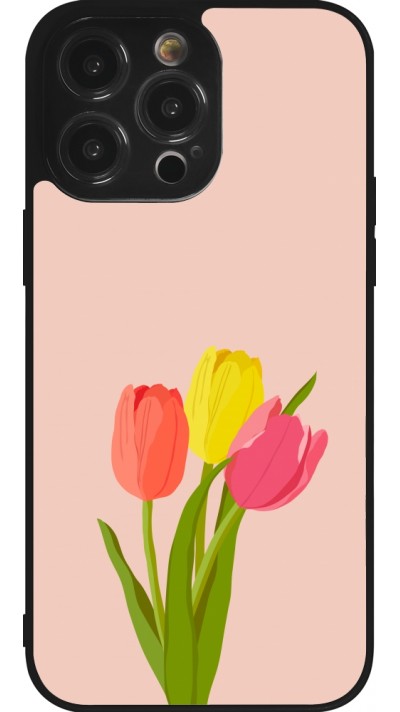 iPhone 14 Pro Max Case Hülle - Silikon schwarz Spring 23 tulip trio