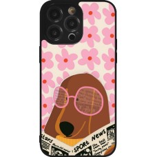 iPhone 14 Pro Max Case Hülle - Silikon schwarz Dog with newspaper 2026