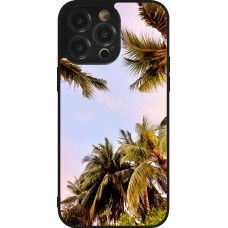 iPhone 14 Pro Max Case Hülle - Silikon schwarz Summer 2023 palm tree vibe