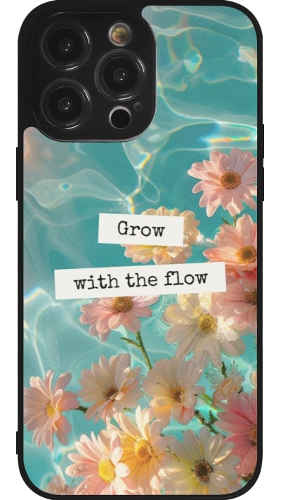 iPhone 14 Pro Max Case Hülle - Silikon schwarz Summer 2025 Grow with the flow