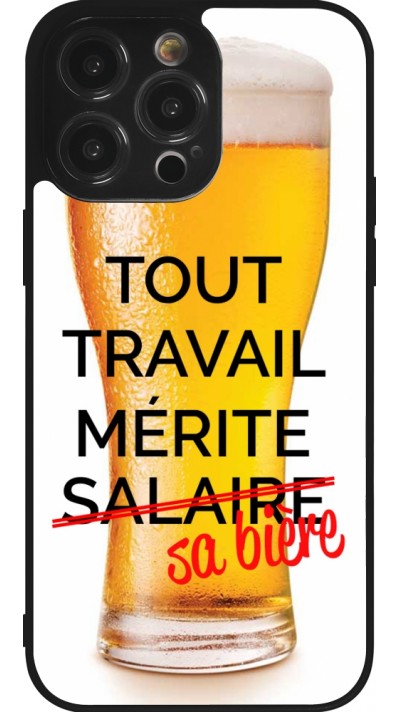 iPhone 14 Pro Max Case Hülle - Silikon schwarz Tout travail mérite sa bière