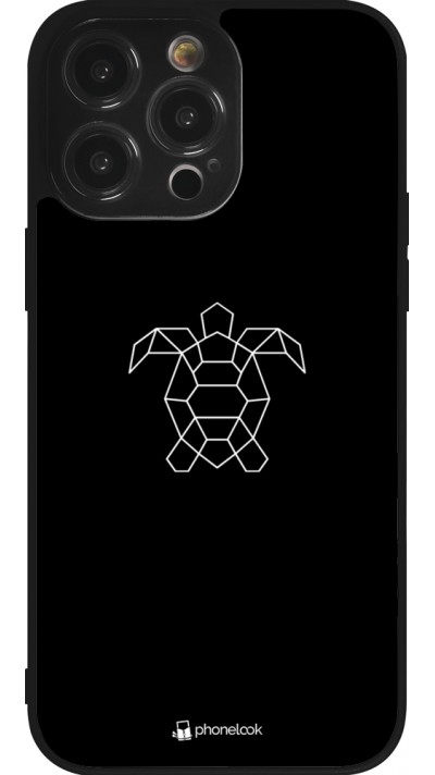 iPhone 14 Pro Max Case Hülle - Silikon schwarz Turtles lines on black
