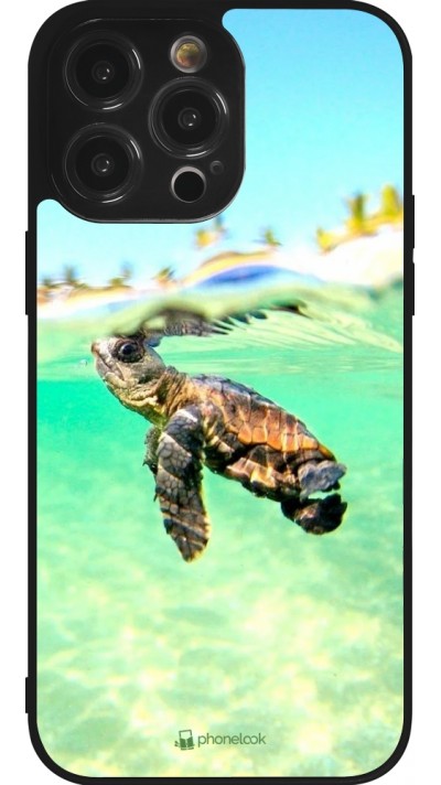 iPhone 14 Pro Max Case Hülle - Silikon schwarz Turtle Underwater