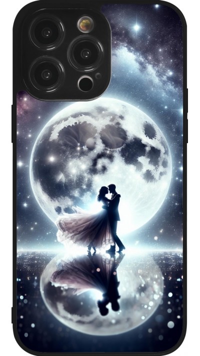 iPhone 14 Pro Max Case Hülle - Silikon schwarz Valentin 2024 Liebe unter dem Mond