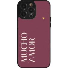 iPhone 14 Pro Max Case Hülle - Silikon schwarz Valentine 2024 mucho amor rosado