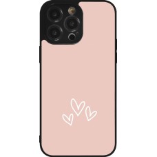 iPhone 14 Pro Max Case Hülle - Silikon schwarz Valentine 2023 three minimalist hearts