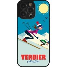 iPhone 14 Pro Max Case Hülle - Silikon schwarz Verbier Ski Downhill