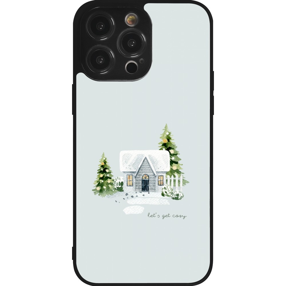 iPhone 14 Pro Max Case Hülle - Silikon schwarz Winter 25 Cosy House