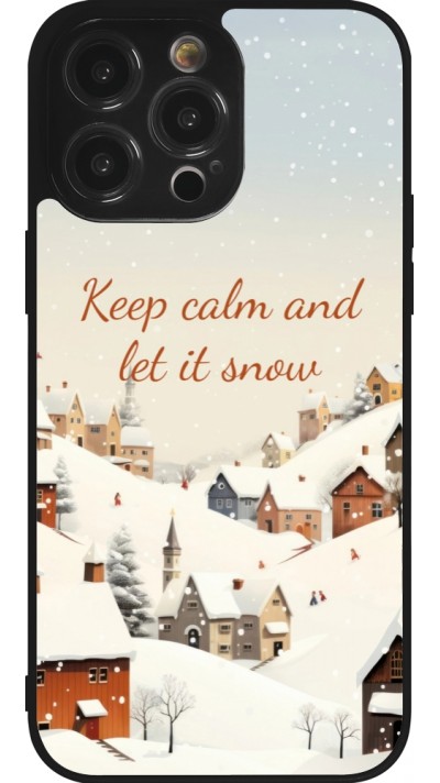 iPhone 14 Pro Max Case Hülle - Silikon schwarz Winter 25 Winter Keep calm and let it snow