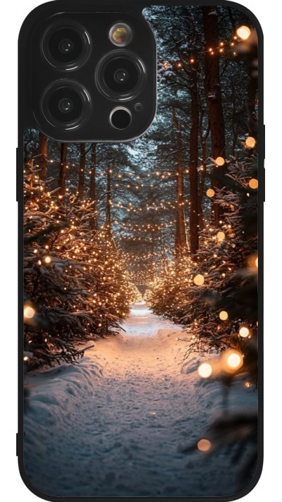 iPhone 14 Pro Max Case Hülle - Silikon schwarz Winter 25 Winter snowy road