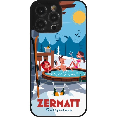 iPhone 14 Pro Max Case Hülle - Silikon schwarz Zermatt Mountain Jacuzzi