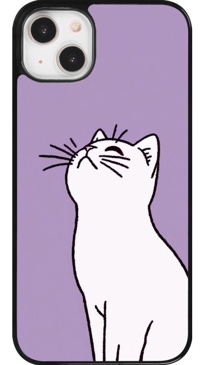iPhone 14 Plus Case Hülle - Chat auf lila Hintergrund