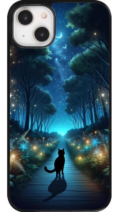 iPhone 14 Plus Case Hülle - Schwarze Katze Spaziergang