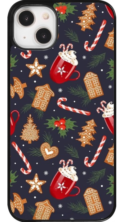 iPhone 14 Plus Case Hülle - Christmas 25 Pattern Gingerbread House
