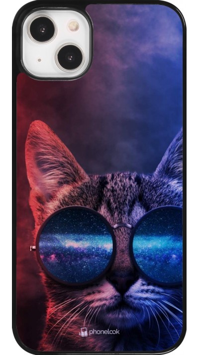 iPhone 14 Plus Case Hülle - Red Blue Cat Glasses
