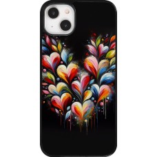iPhone 14 Plus Case Hülle - Valentin 2024 Schwarzes Herz Abstrakt