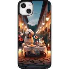 iPhone 14 Plus Case Hülle - Valentin 2024 Hund & Katze Kerzenlicht