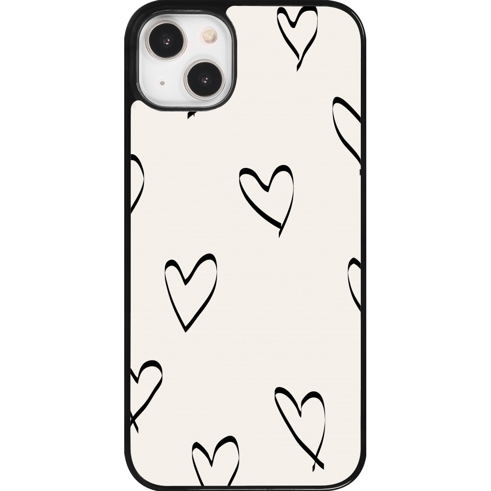 iPhone 14 Plus Case Hülle - Valentine 2023 minimalist hearts