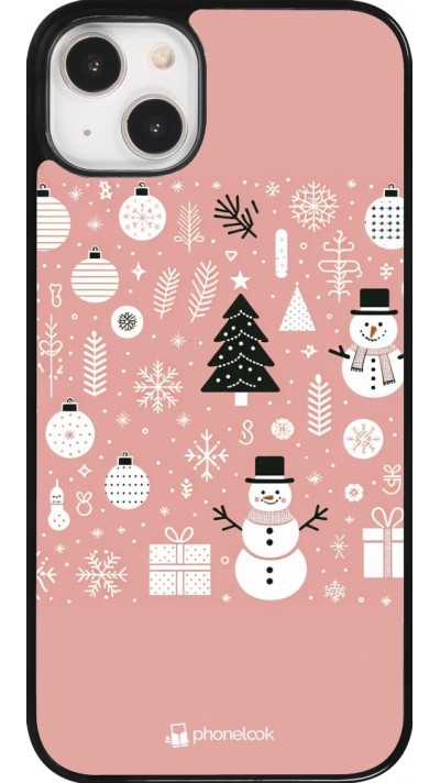 iPhone 14 Plus Case Hülle - Weihnachten 2024 Rose Schneemann Weihnachten