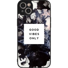 iPhone 14 Plus Case Hülle - Silikon schwarz Marble Good Vibes Only
