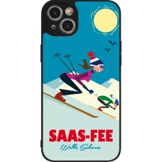 iPhone 14 Plus Case Hülle - Silikon schwarz Saas-Fee Ski Downhill