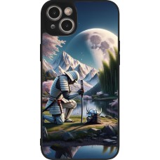 iPhone 14 Plus Case Hülle - Silikon schwarz Samurai Katana Mond