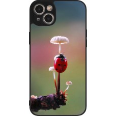 iPhone 14 Plus Case Hülle - Silikon schwarz Ladybird on a mushroom Spring 2026
