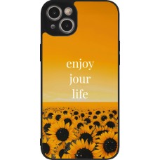iPhone 14 Plus Case Hülle - Silikon schwarz Summer 2025 Enjoy your life
