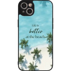 iPhone 14 Plus Case Hülle - Silikon schwarz Summer 2025 Life is better at the beach