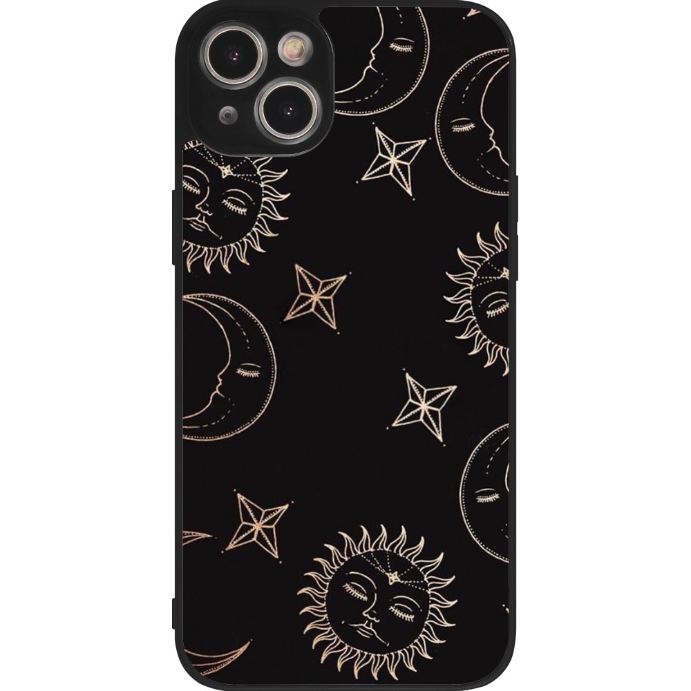 iPhone 14 Plus Case Hülle - Silikon schwarz Suns and Moons