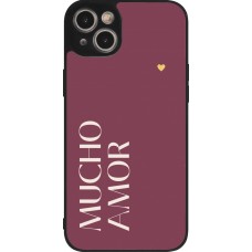 iPhone 14 Plus Case Hülle - Silikon schwarz Valentine 2024 mucho amor rosado