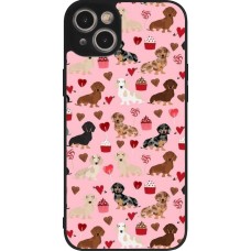 iPhone 14 Plus Case Hülle - Silikon schwarz Valentine 2024 puppy love