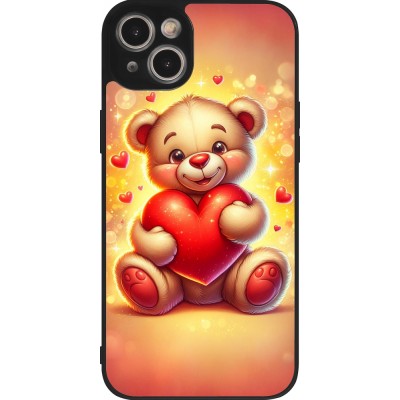 iPhone 14 Plus Case Hülle - Silikon schwarz Valentin 2024 Teddy Liebe