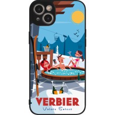 iPhone 14 Plus Case Hülle - Silikon schwarz Verbier Mountain Jacuzzi