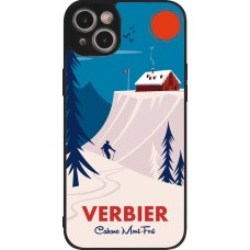iPhone 14 Plus Case Hülle - Silikon schwarz Verbier Cabane Mont-Fort