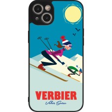 iPhone 14 Plus Case Hülle - Silikon schwarz Verbier Ski Downhill