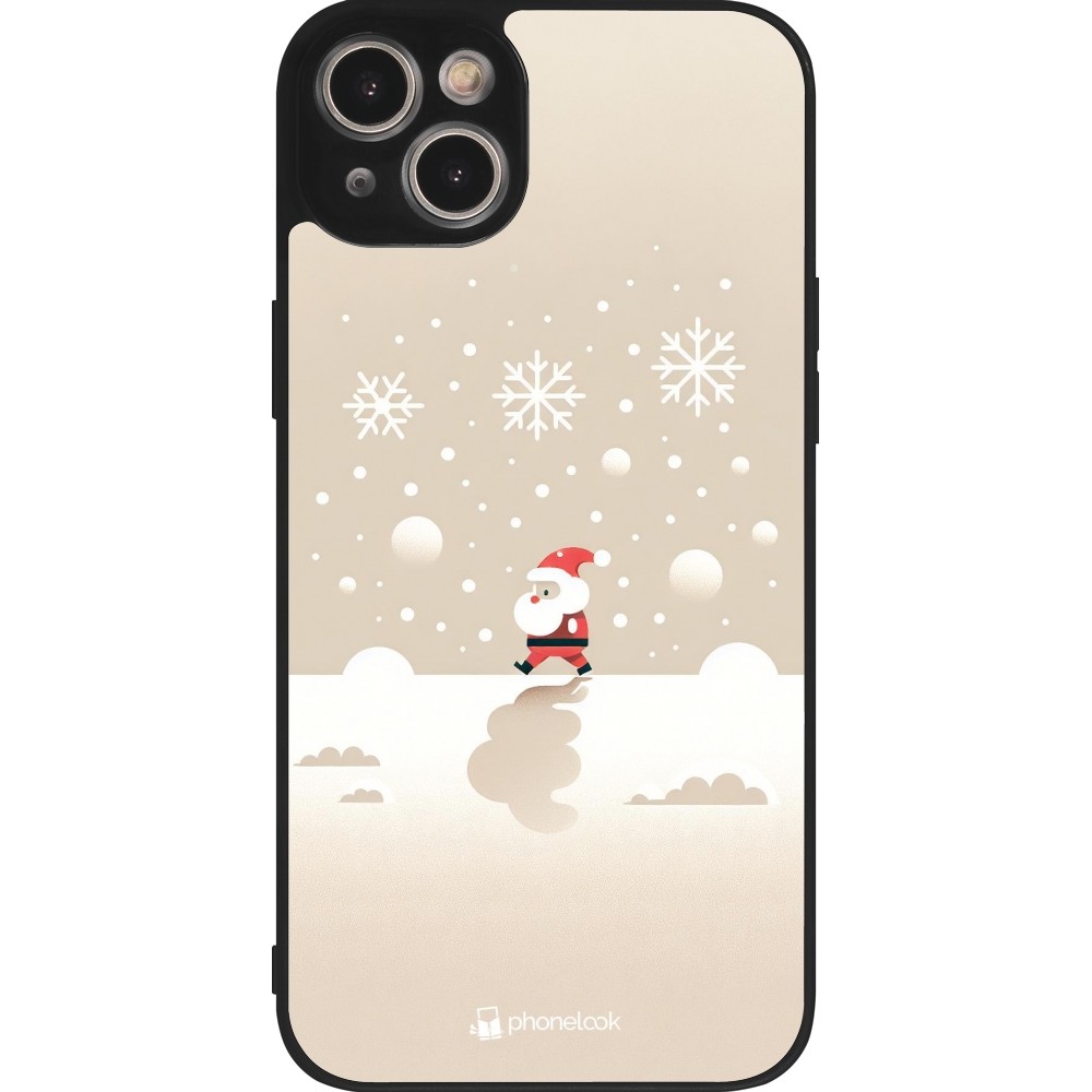iPhone 14 Plus Case Hülle - Silikon schwarz Weihnachten 2023 Minimalistischer Weihnachtsmann