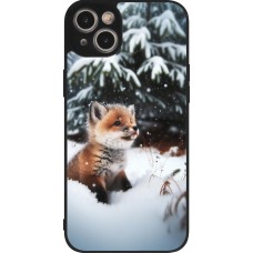 iPhone 14 Plus Case Hülle - Silikon schwarz Weihnachten 2023 Fuechslein Tanne