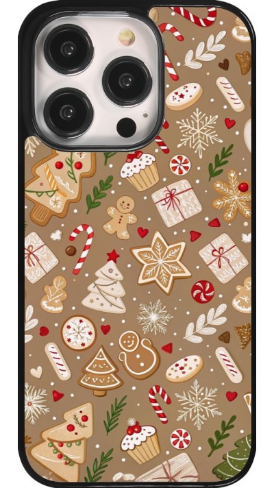 iPhone 14 Pro Case Hülle - Christmas 25 Pattern Ginger Cookie